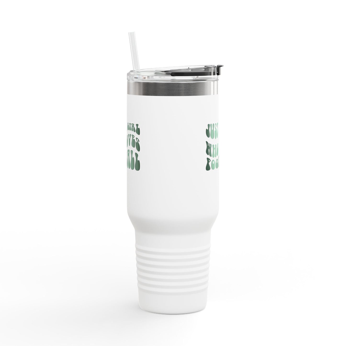 40oz Insulated Travel Mug — "Just a Girl Who Loves Football" Tumbler