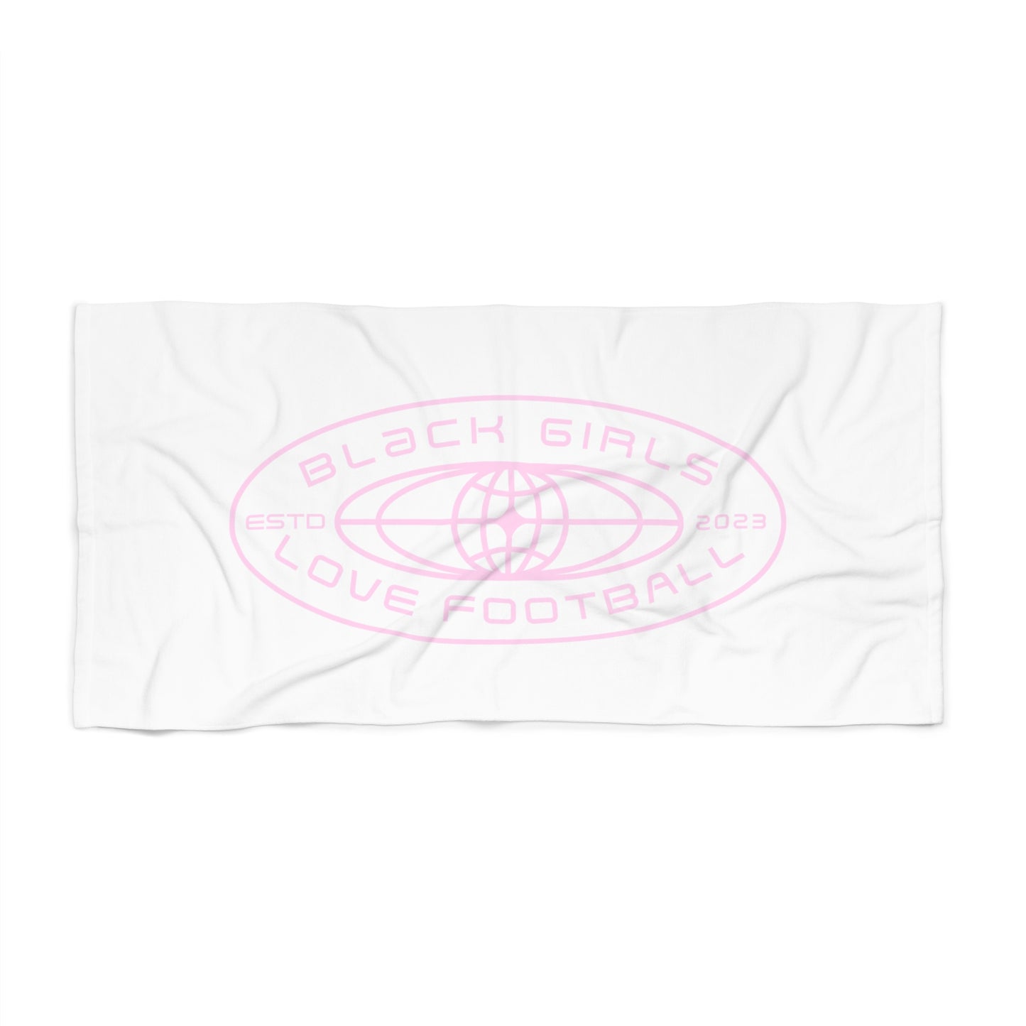 Beach Towel — “Black Girls Love Football” Pink Logo Beach Towel