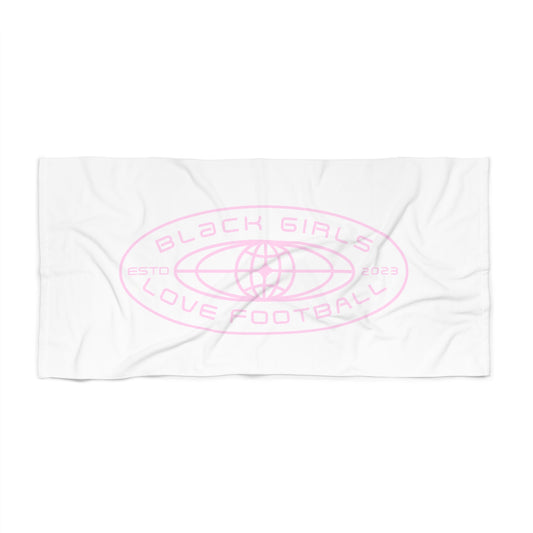 Beach Towel — “Black Girls Love Football” Pink Logo Beach Towel