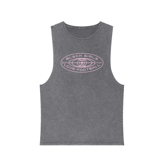 Summer 26' Stonewash Tank - "Black Beach Girls Love Football" Vintage Graphic