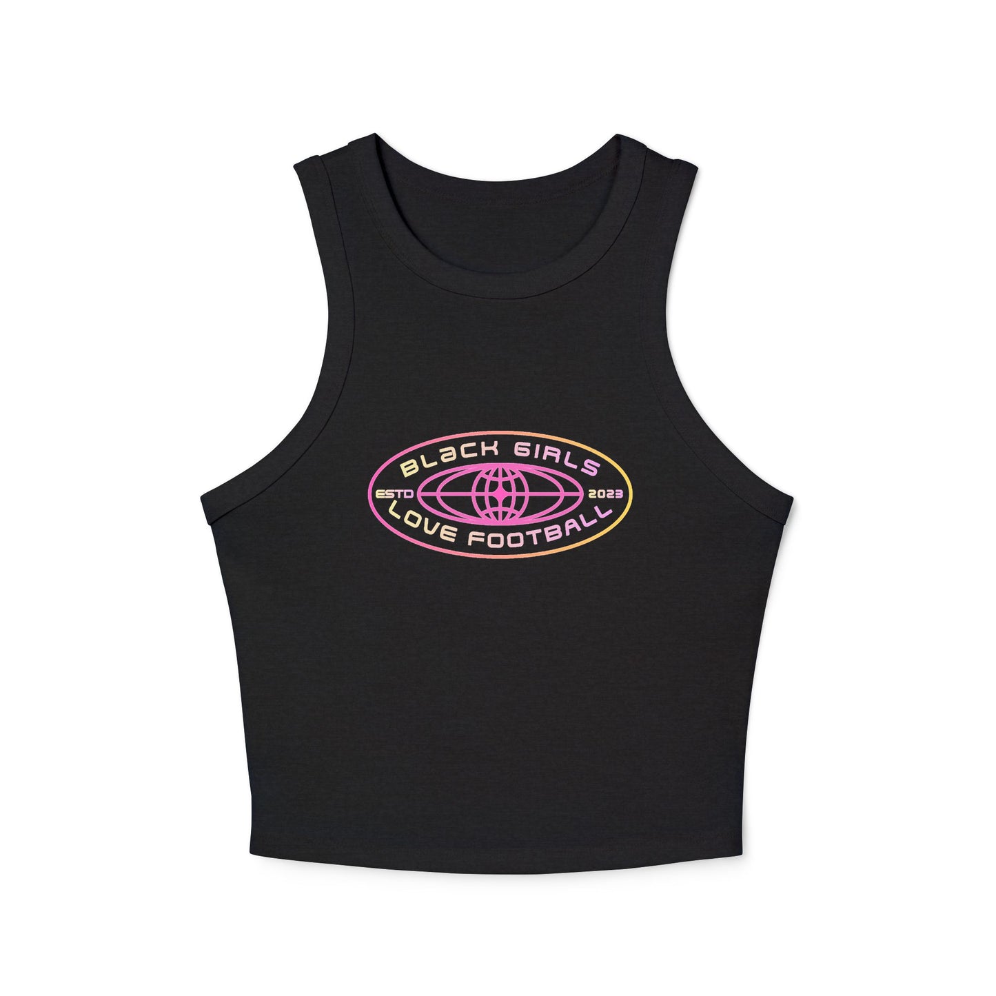 Summer 26' Racer Tank Top — "Black Girls Love Football" Pink Retro Logo