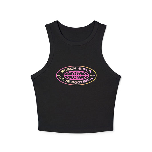 Summer 26' Racer Tank Top — "Black Girls Love Football" Pink Retro Logo
