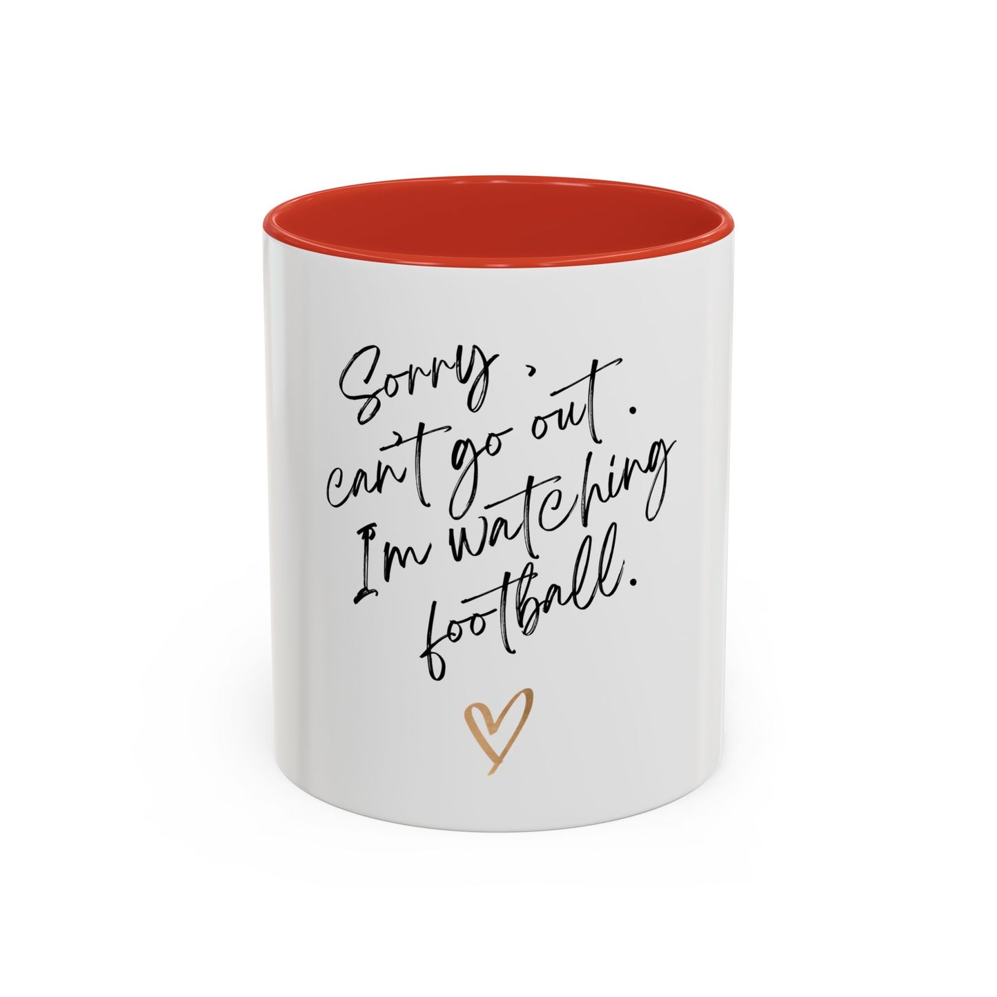 Football Girly Accent Coffee Mug - Sorry Can't Go Out