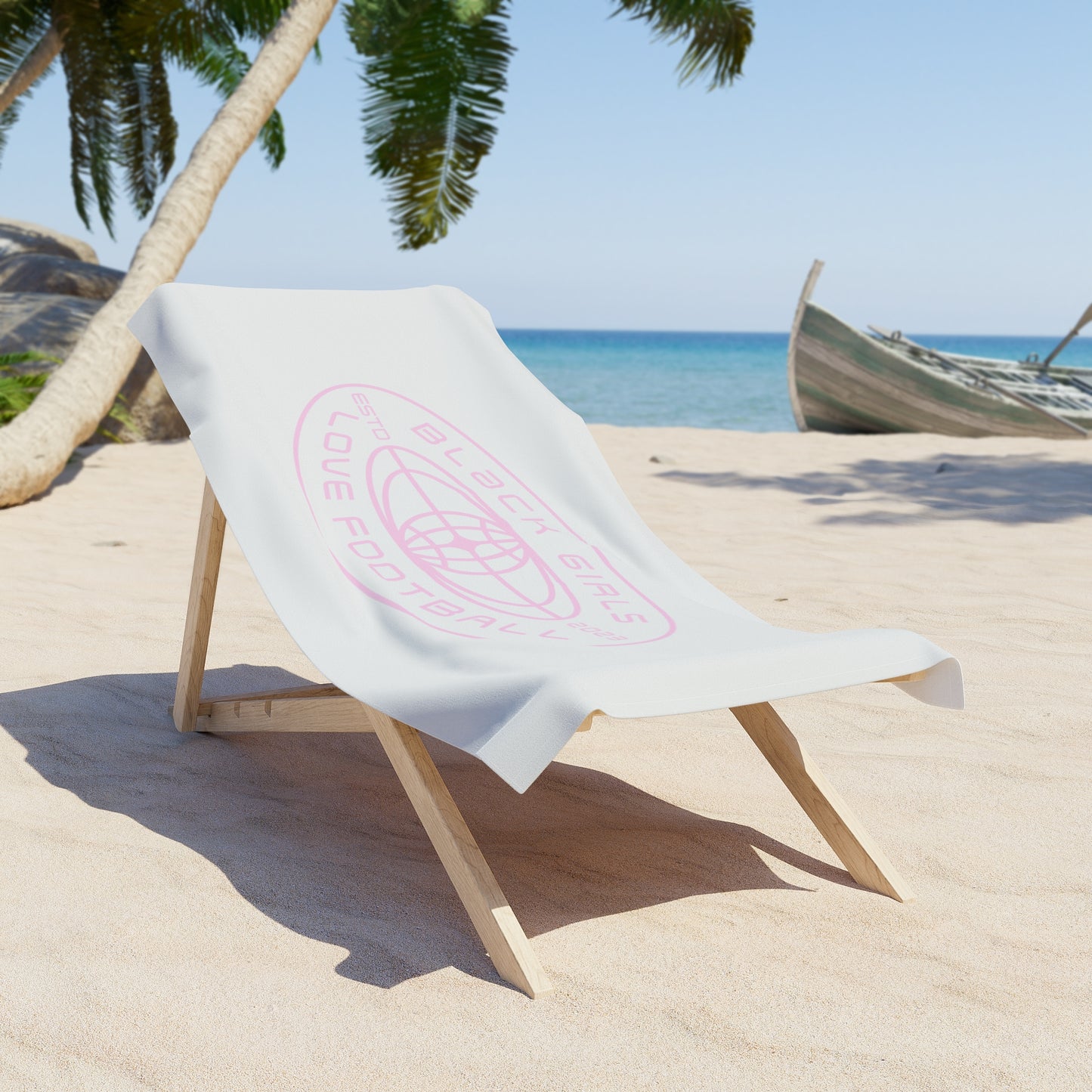 Beach Towel — “Black Girls Love Football” Pink Logo Beach Towel